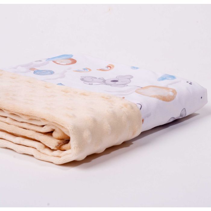 Pledas kūdikiui "Over the rainbow" 100x75cm smėlio spalvos