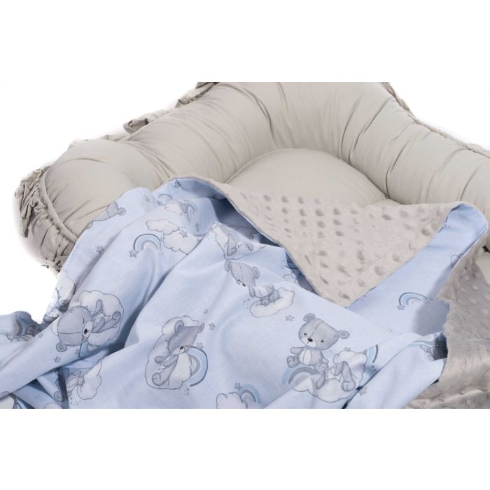 Pledas kūdikiui "Cute Teddy" 100x75cm  pilkos spalvos