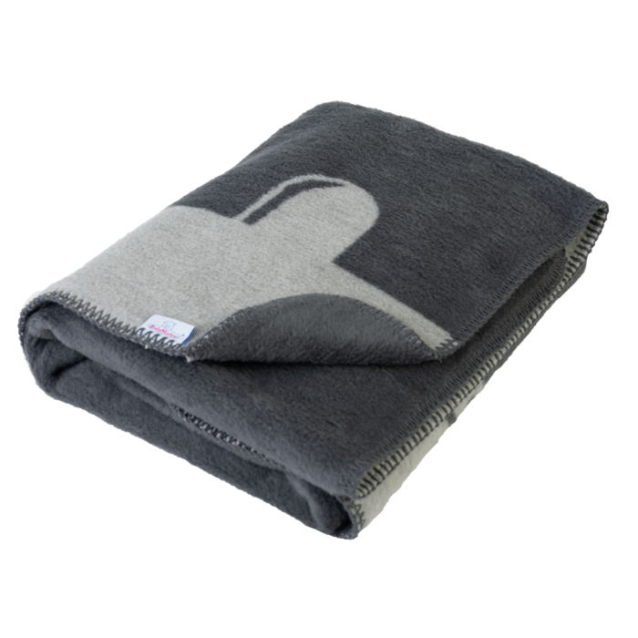 Pledas kūdikiui "Mouse" 100x75cm tamsiai pilkas