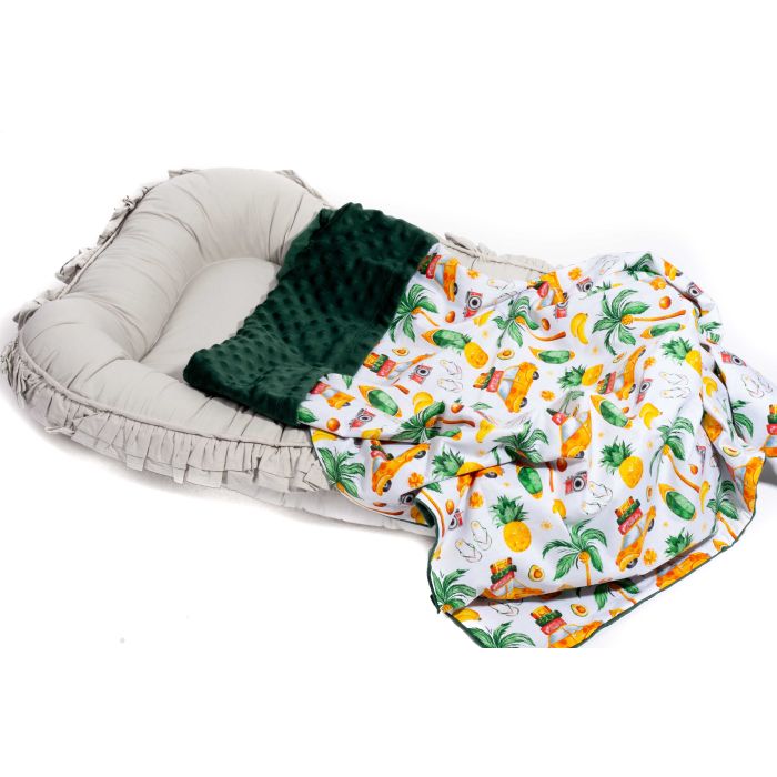 Pledas kūdikiui "Vacation time" 100x75cm žalios spalvos
