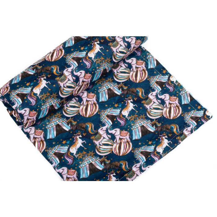 Pledas kūdikiui "Circus" 100x75cm  melsvas