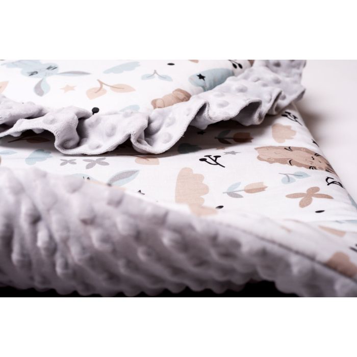 Pledukas kūdikiui "Bunny& Hedgehog" su pagalve, pilkas 