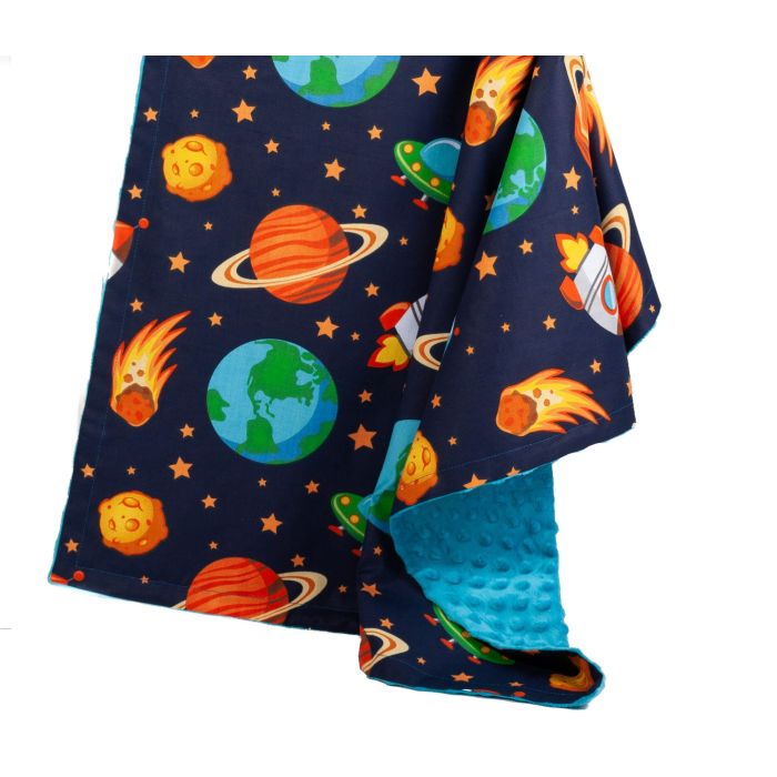 Pledas kūdikiui "Cosmos" 100x75cm  melsvas