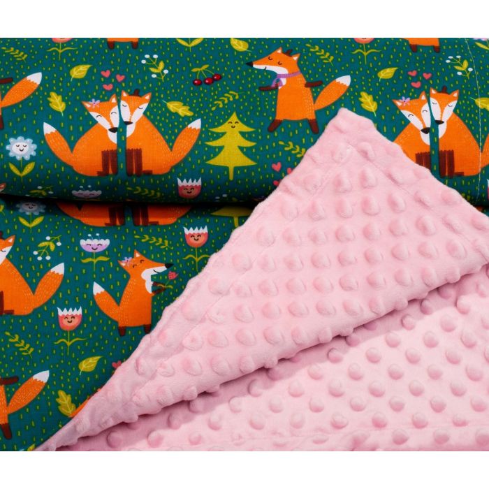 Pledas kūdikiui "Red couple" 100x75cm  rožinės spalvos