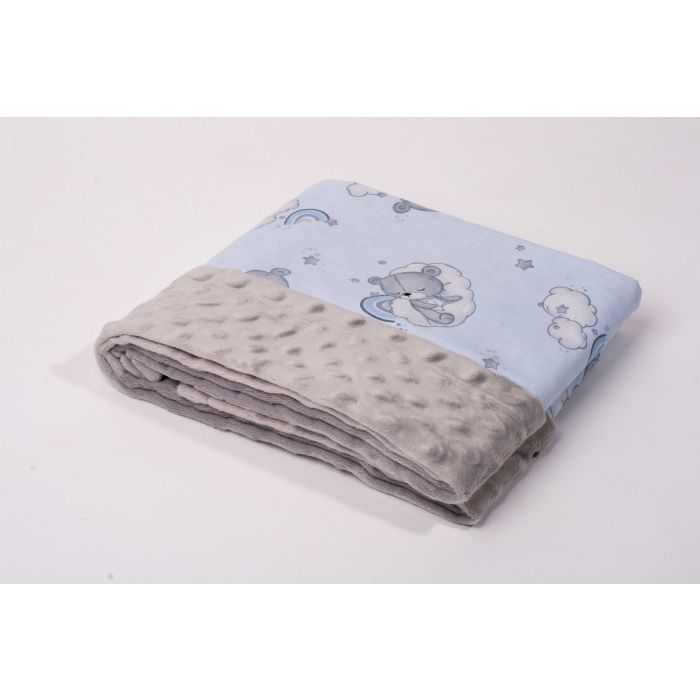 Pledas kūdikiui "Cute Teddy" 100x75cm  pilkos spalvos