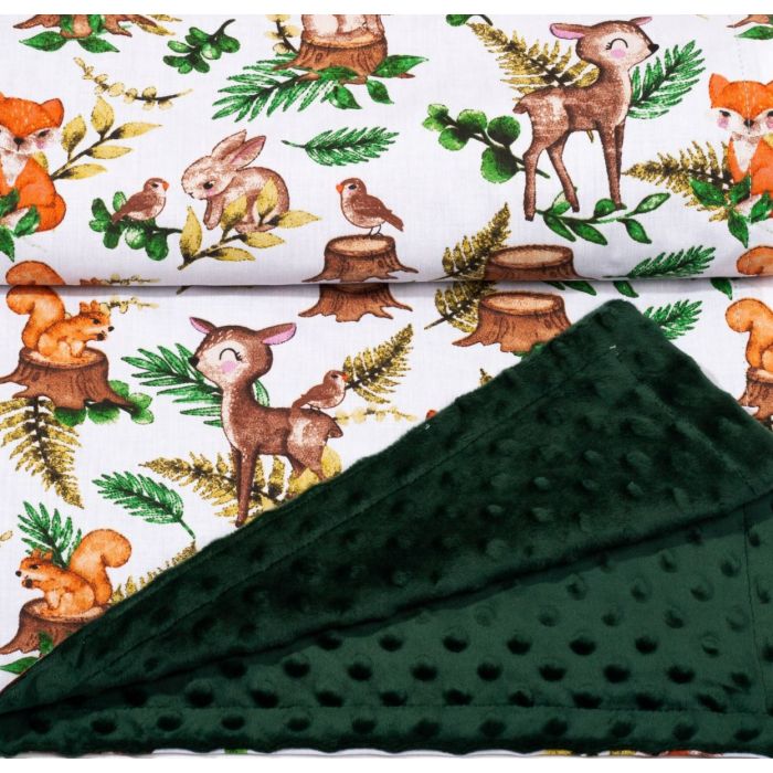 Pledas kūdikiui "FOREST FAMILY" 100x75cm  žalias