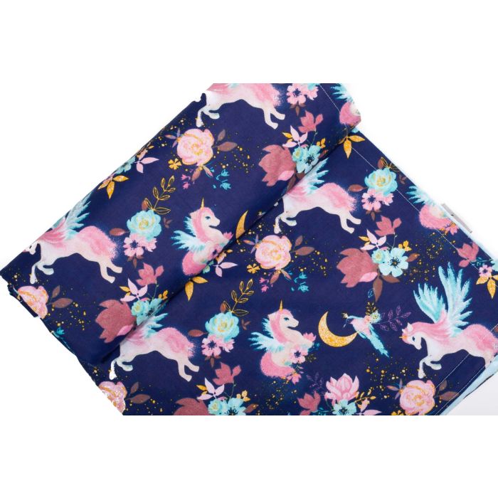 Pledas kūdikiui "UNICORNS" 100x75cm  melsvas