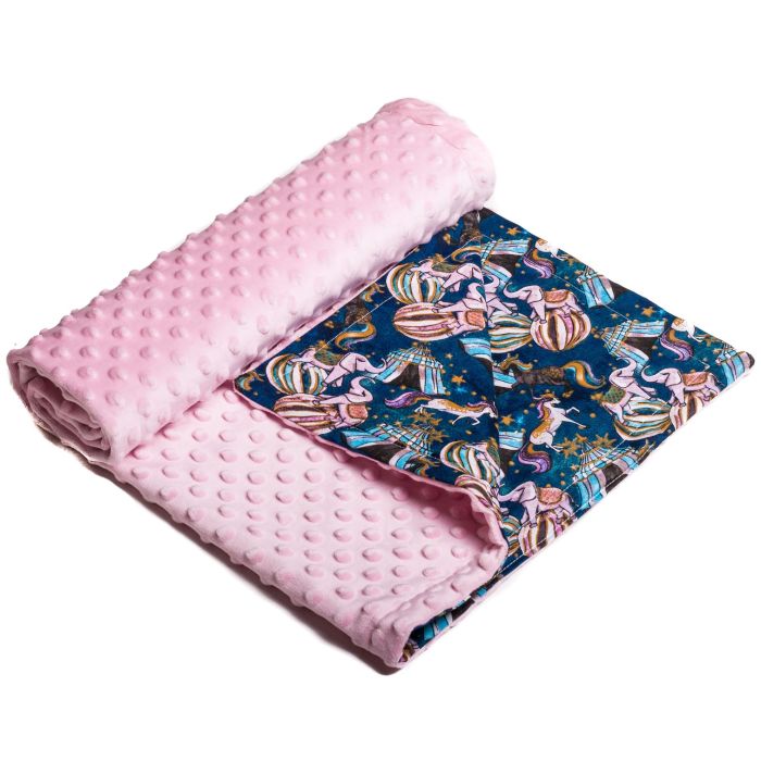 Pledas kūdikiui "Circus" 100x75cm rožinės spalvos