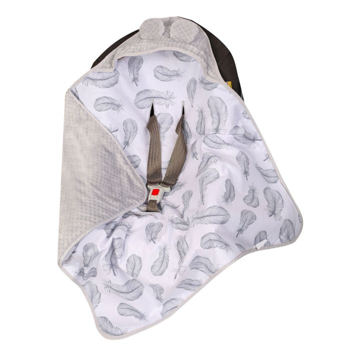 Pledas automobilinei kėdutei "Feathers" 80x80 cm pilkas