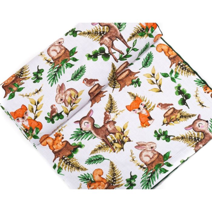 Pledas kūdikiui "FOREST FAMILY" 100x75cm  žalias