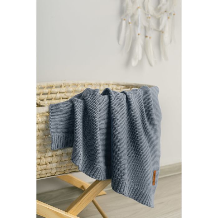 Megztas pledukas kūdikiui "Bamboo" 100x80 "jeans"