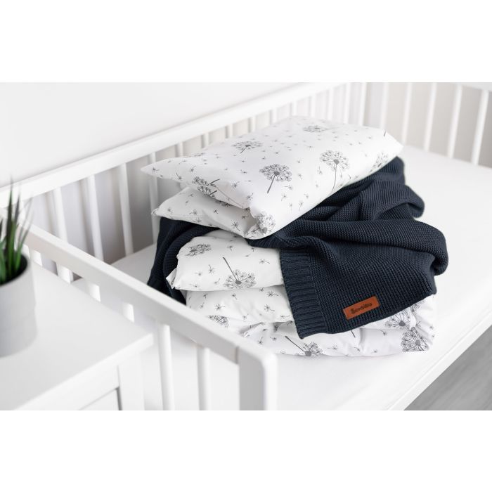 Megztas pledukas kūdikiui "Bamboo" 100x80 tamsiai melsvas