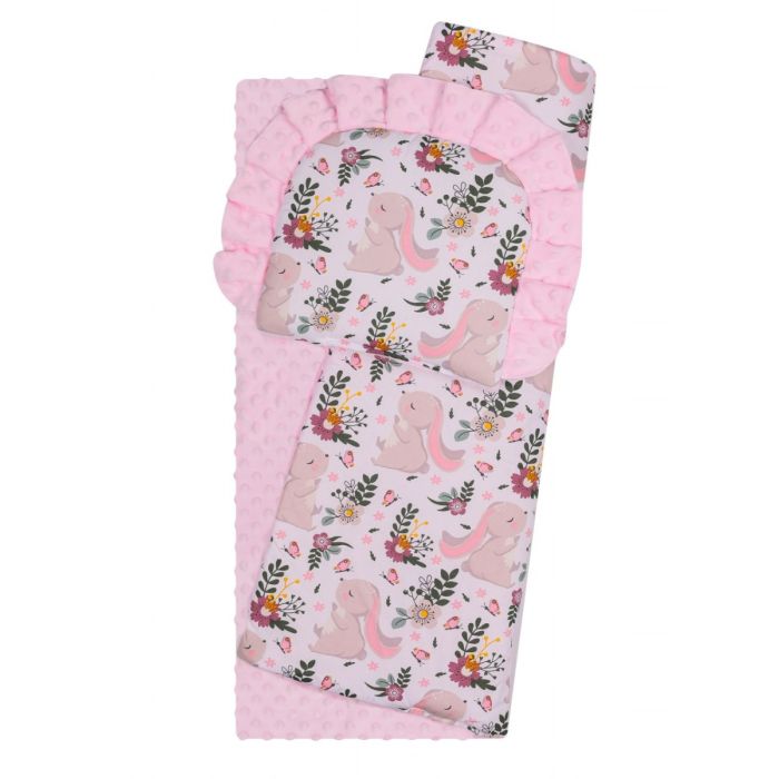 Komplektas kūdikio vežimėliui "Bunnies &Flowers" 