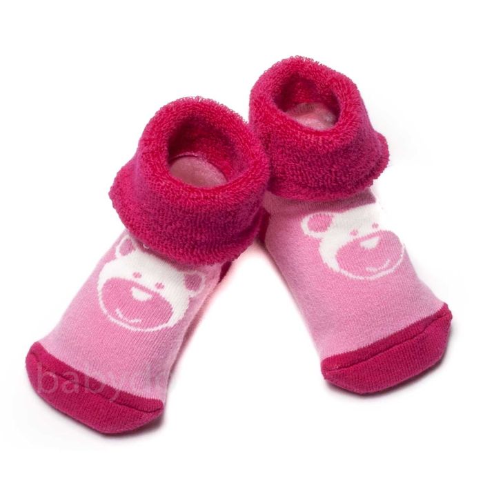 Frotinės kojinytės kūdikiui Bear pink