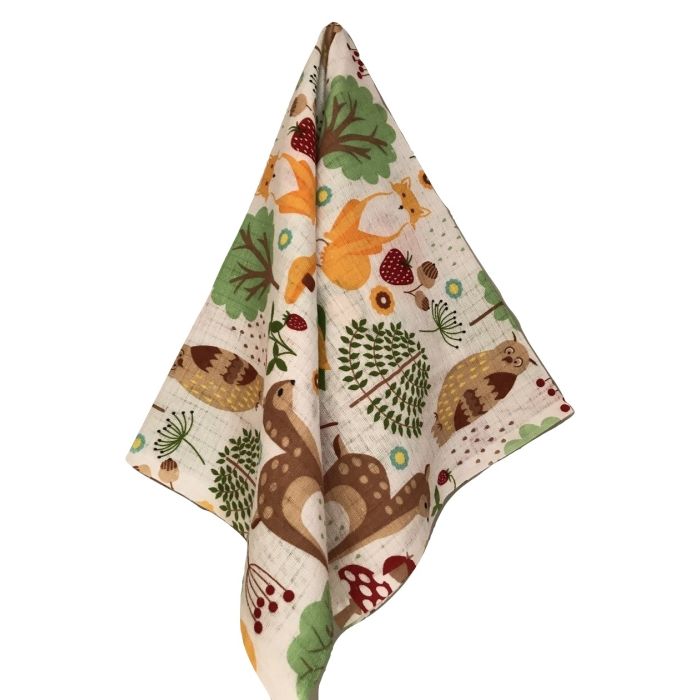 Vystyklas kūdikiui iš marlės lux 60x80cm "Forest" 