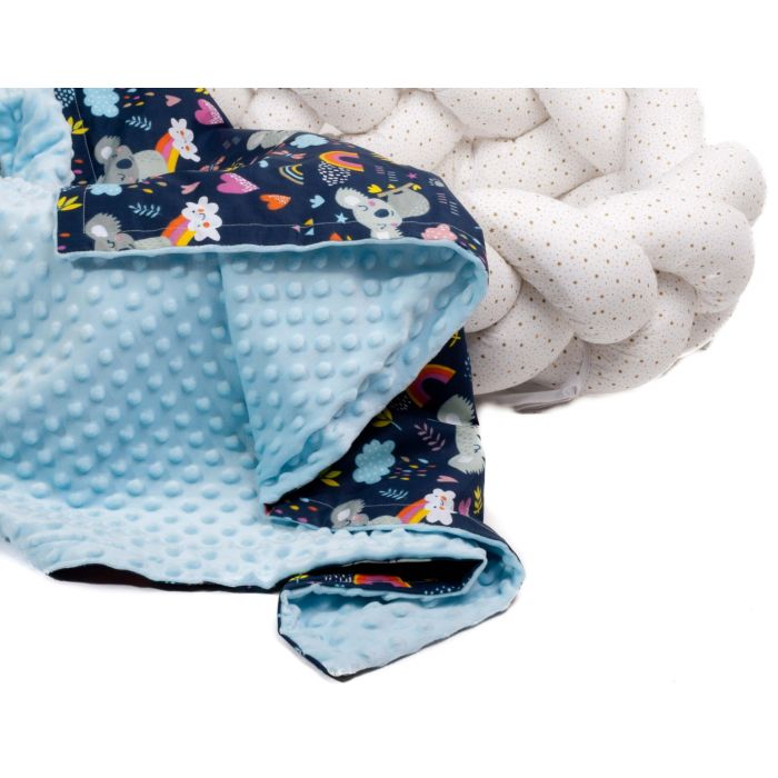 Pledas kūdikiui "Koala in Love" 100x75cm  melsvas