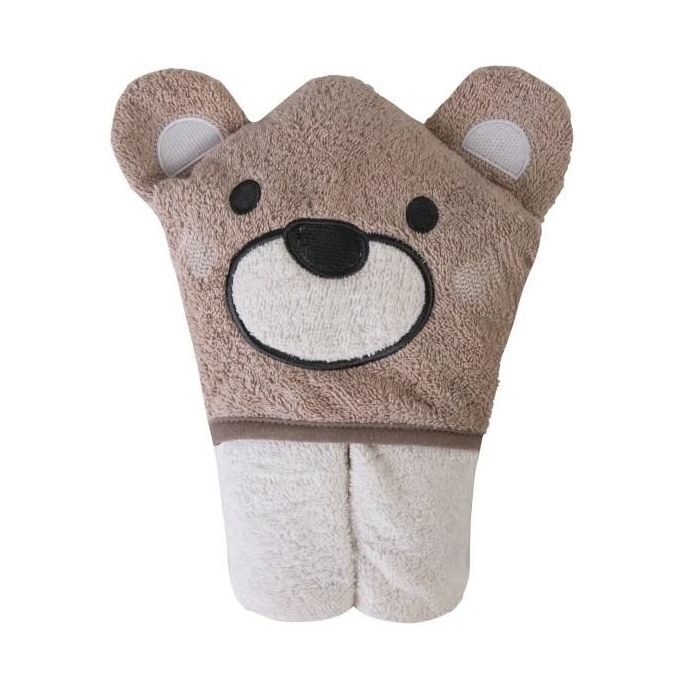 Rankšluostis kūdikiui "Jimmy" su gobtuvu 80x80 cm smėlio spalvos