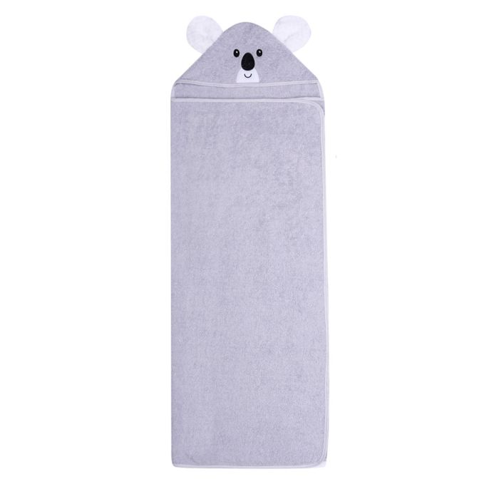 Rankšluostis kūdikiui "Koala" su gobtuvu 100x120cm pilkas