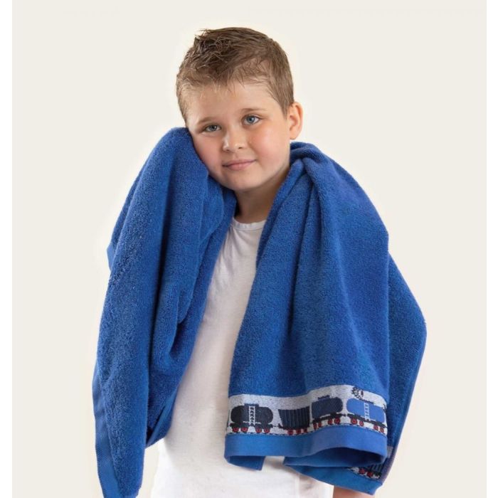 Rankšluostis vaikiškas "TRAINS BLUE" 