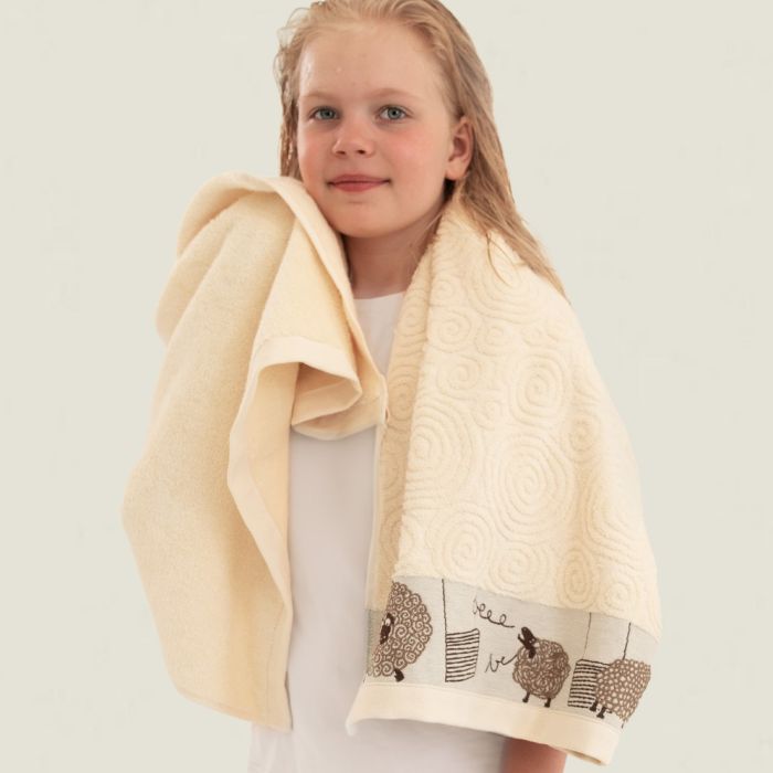 Rankšluostis vaikiškas "Sheep" - išspaustas avytės reljefas