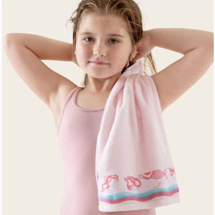 Rankšluostis vaikiškas "Mermaid pink" 