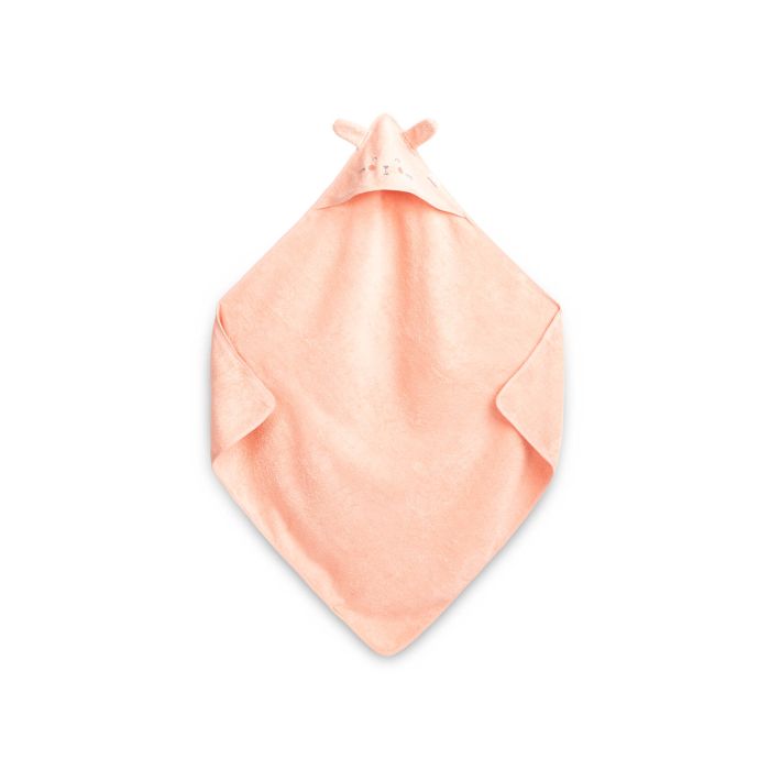Rankšluostis kūdikiui "BUNNY" su gobtuvu 90X90 cm rožinės spalvos