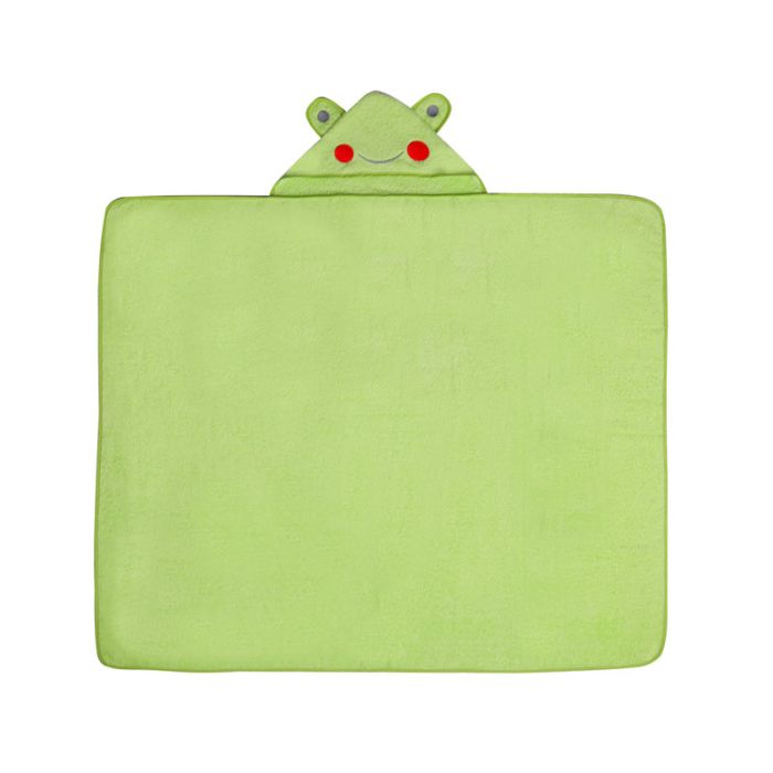 Rankšluostis kūdikiui "Frog" su gobtuvu 100x120cm žalias