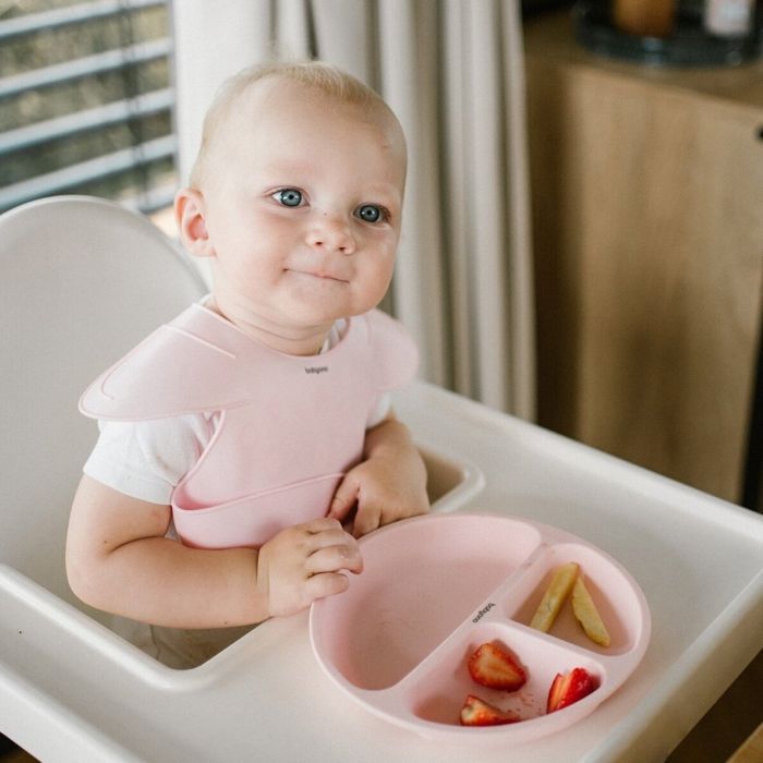 Silikoninis seilinukas kūdikiui su reguliuojamu užsegimu 1639/02  rožinis