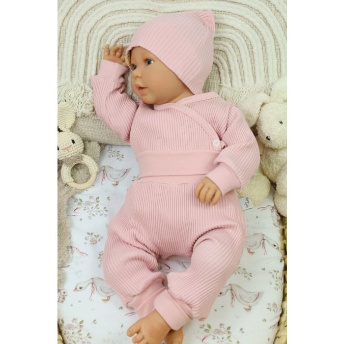 Drabužėliai kūdikiui "Lined lux" 2 dalių, pale rose