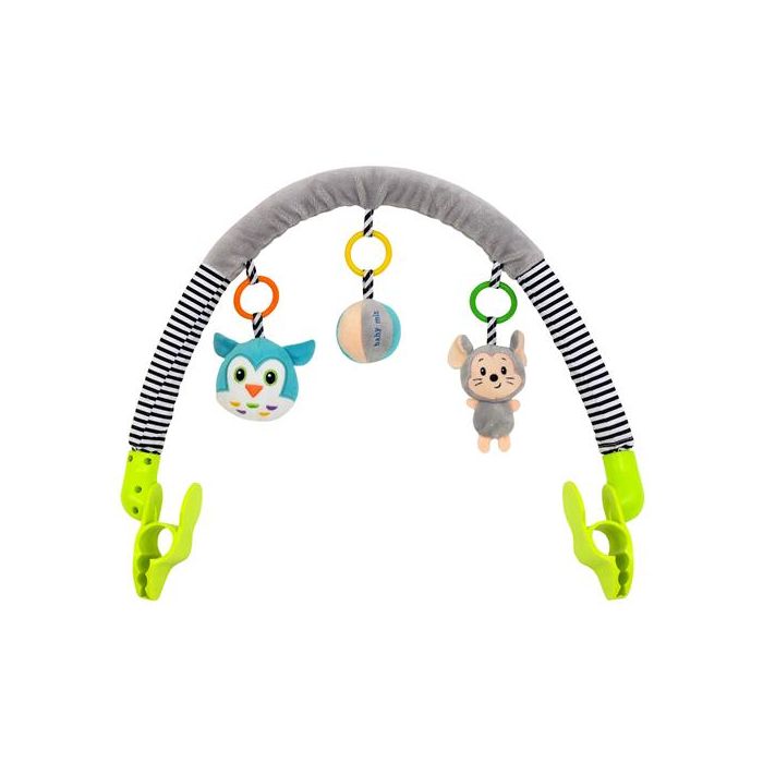 Žaislų lankas vežimėliui/kėdutei "Pelytė-apuokas"