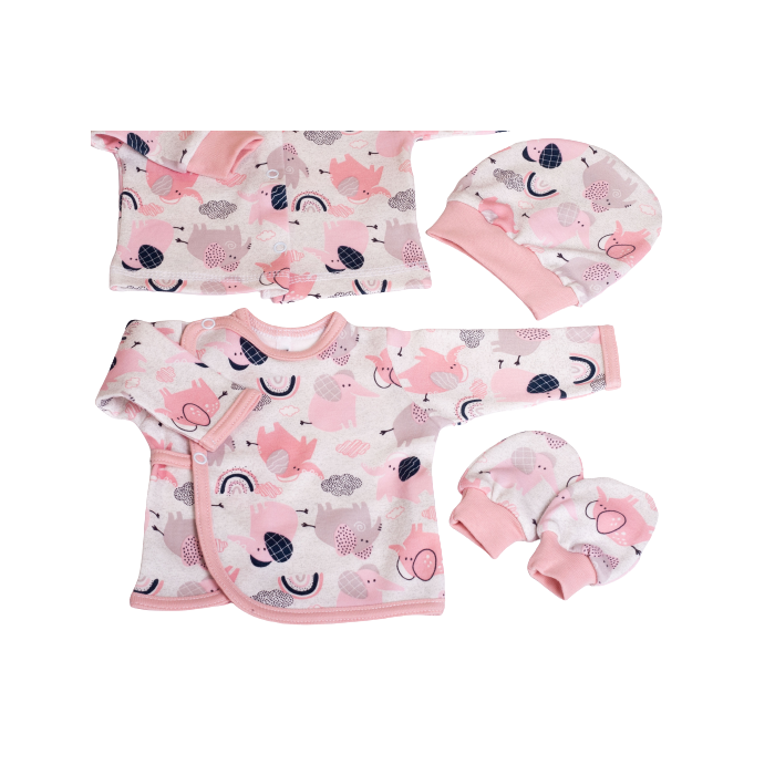 Kūdikio kraitelis - drabužėliai naujagimiui "Jumbo" 5 dalių rožinės spalvos out of stock