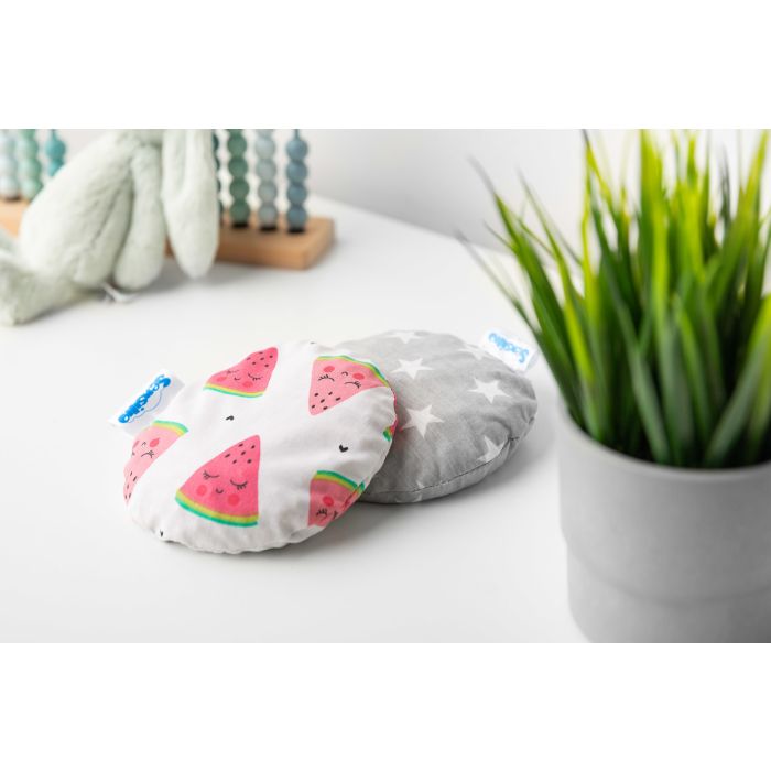 Vyšnių kauliukų pagalvėlė šaldyklė - šildyklė "Grey Stars"