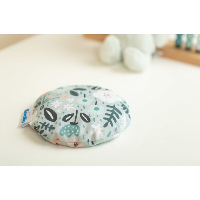 Vyšnių kauliukų pagalvėlė šaldyklė - šildyklė "Floral green"