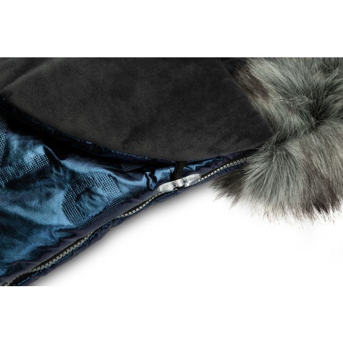 Šiltas miegmaišis - vokelis vežimėliui  "Aspen glamour" melsvas