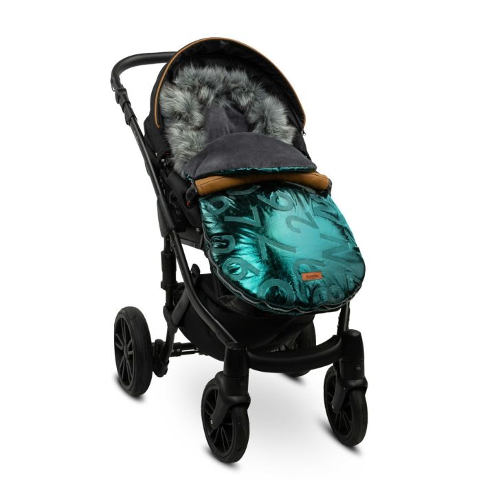 Šiltas miegmaišis - vokelis vežimėliui  "Aspen glamour" žalias