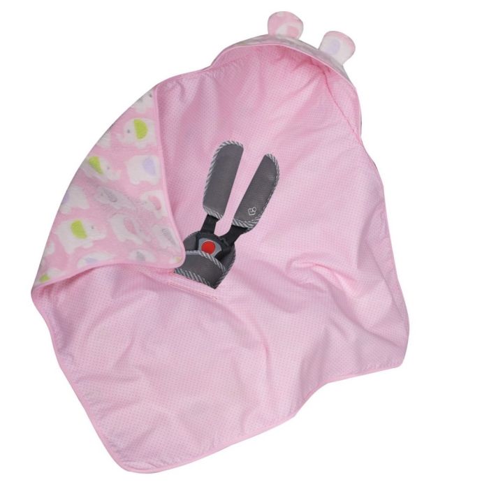 Pledas automobilinei kėdutei "Elephants & Dots" 80x80 cm rožinis