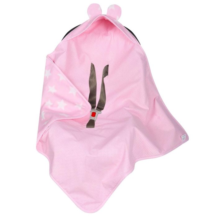 Pledas automobilinei kėdutei "Stars & Dots" 80x80 cm rožinis