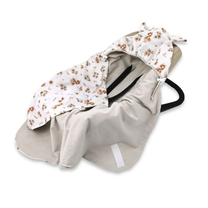 Pledas vokelis automobilinei kėdutei "Ducklings beige jersey" 