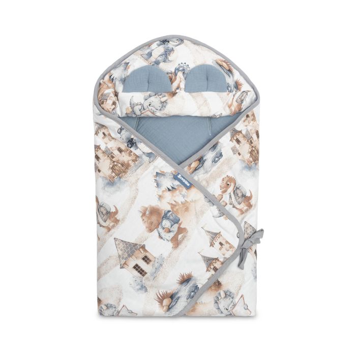 Muslino pledas automobilinei kėdutei "Draco" 90x90 cm jeans