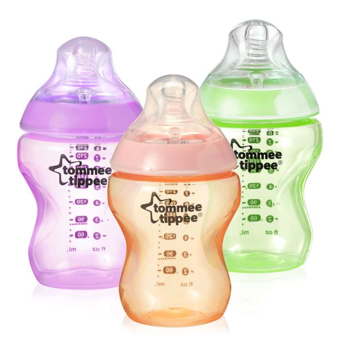 Kūdikio buteliukai "Tommee Tippee" su žinduku 0m+ mergaitei 260ml 3vnt