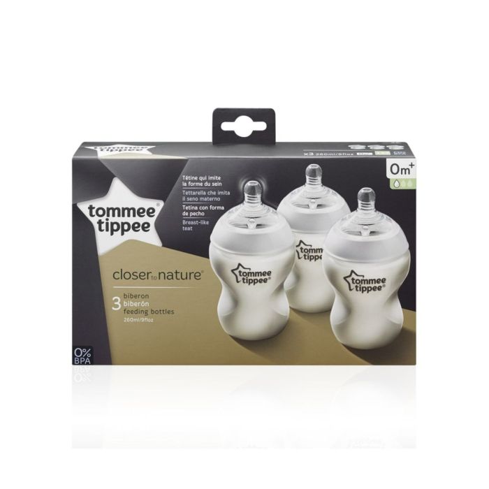 Kūdikio buteliukai "Tommee Tippee" su žinduku 0m+ 260 ml 3 vnt