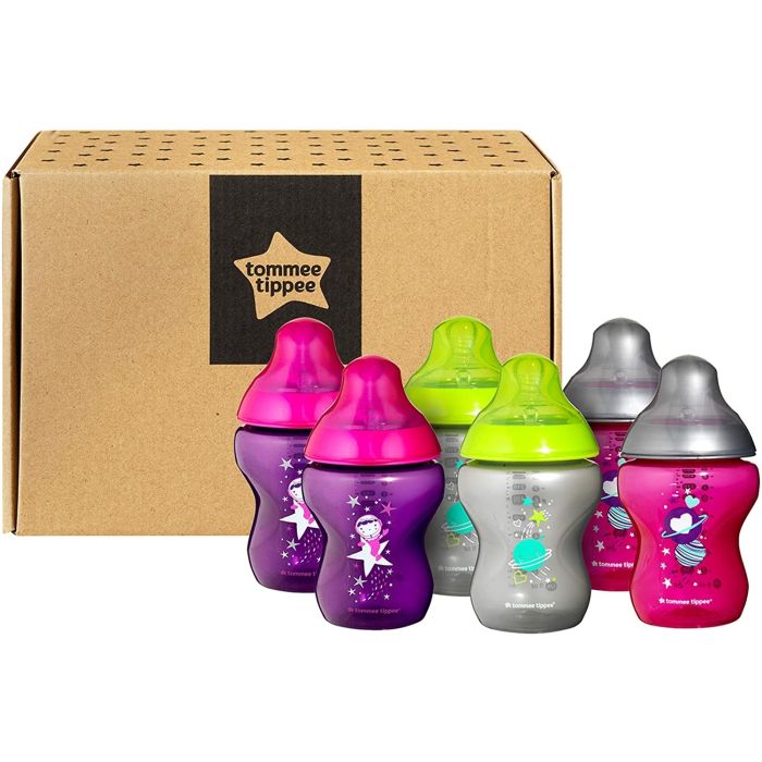Tommee Tippee buteliukų rinkinys su žinduku 0m+ spalvoti 260ml 6vnt