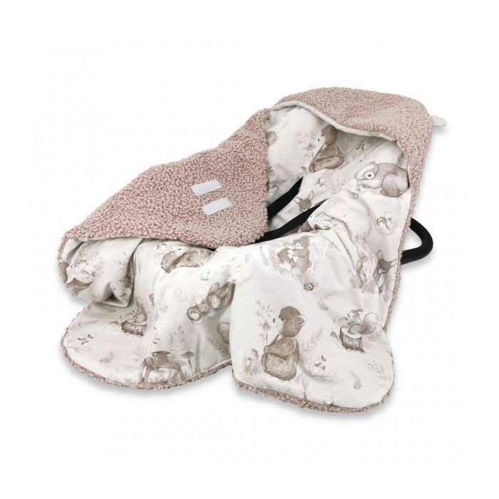 Pledas - vokelis automobilinei kėdutei "Blush forest sepia" 90x90 cm 