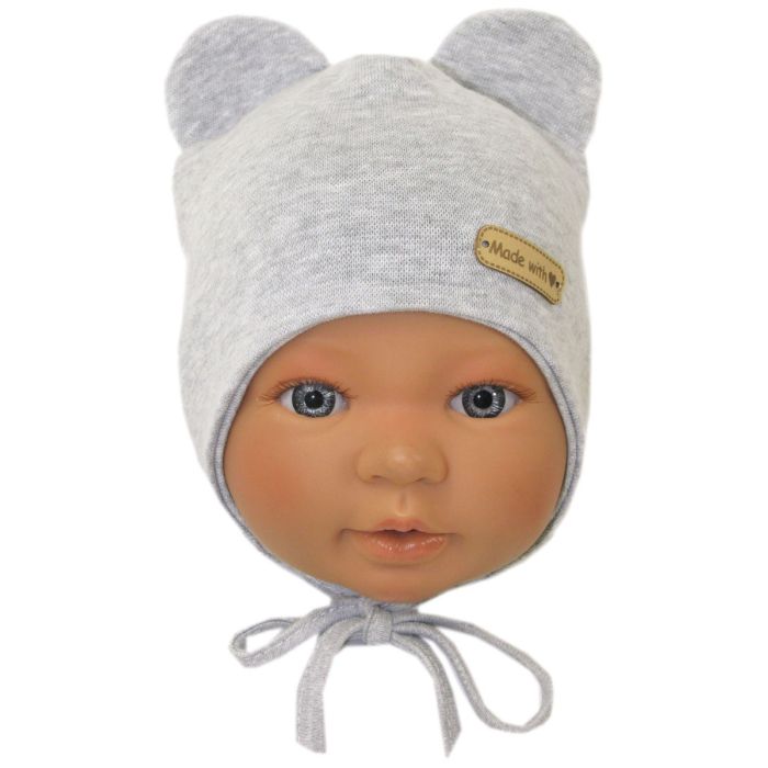 Kepurytė kūdikiui "Love" -Grey