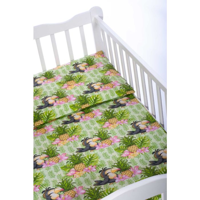 Užvalkalų komplektas 135x100 "Ananas" žalios sp.