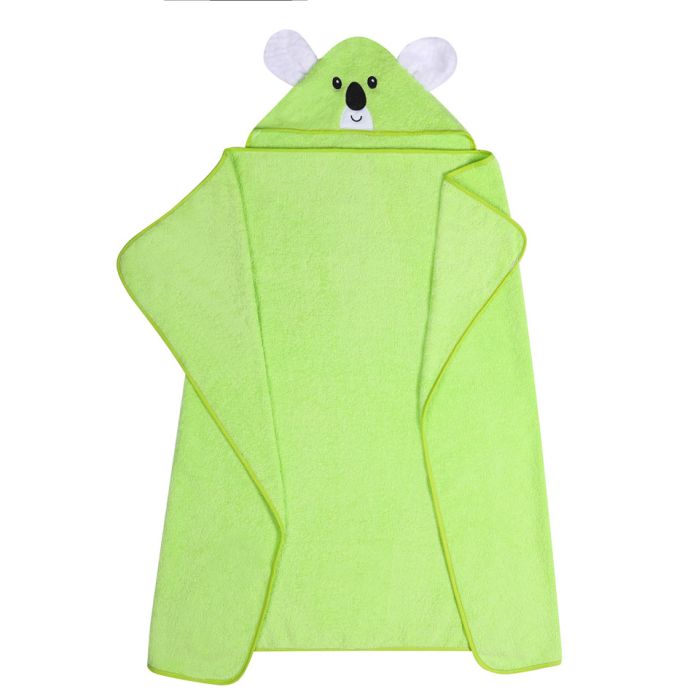 Rankšluostis kūdikiui "Koala" su gobtuvu 100x120cm žalias 