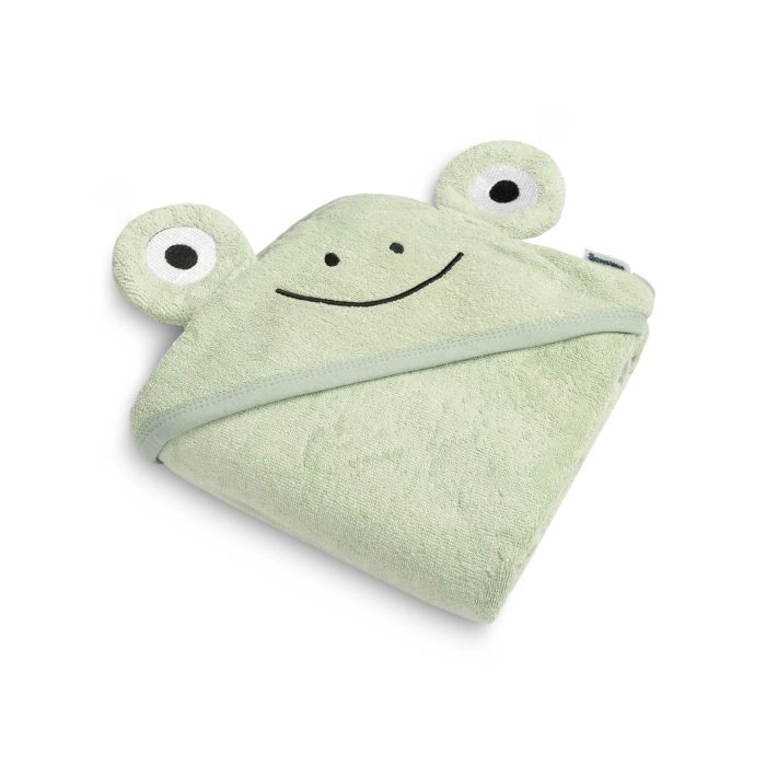 Rankšluostis kūdikiui "FROG" su gobtuvu 90X90 cm green