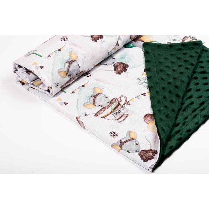 Pledas kūdikiui "Baby mouse" 100x75cm  žalias