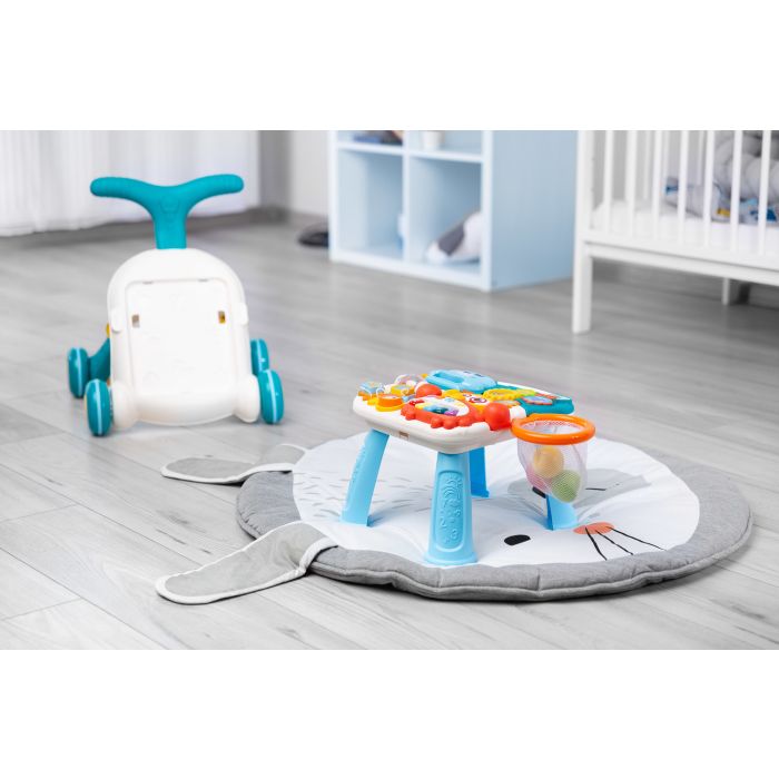 Lavinamasis stumdukas -lavinamasis staliukas 2in1 "Spark" melsvas