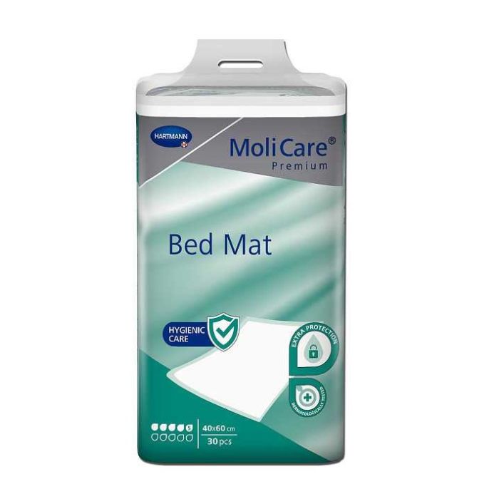 Molicare premium vienkartiniai neperšlampami paklotai 5 lašų 60x40cm 30vnt